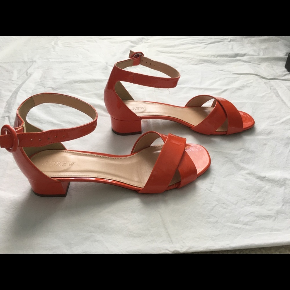 Orange Patent leather JCrew sandals